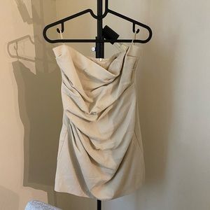 Zara strapless linen dress
